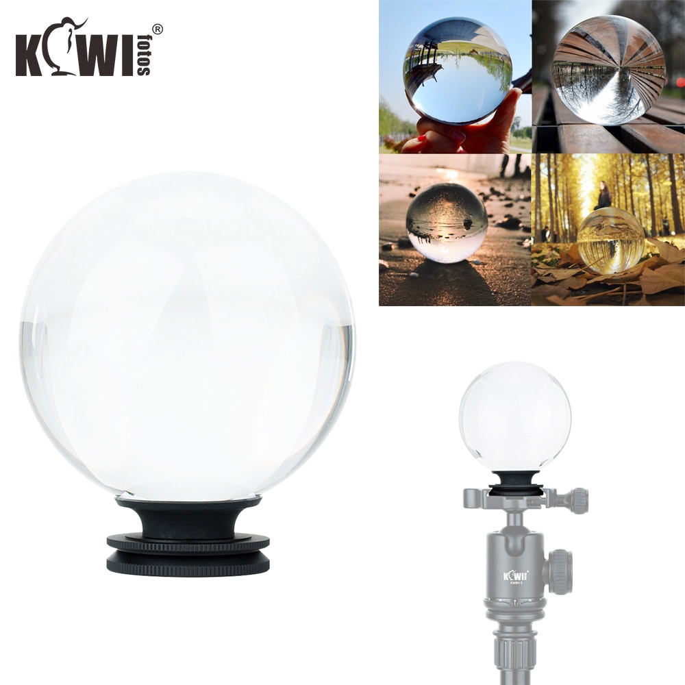 Kiwi 3.15&quot; / 80mm Photography Clear Glass Lens Crystal Ball With Removable 1/4&quot;-20 Female Rhread Stand Crystal Decorative Ball