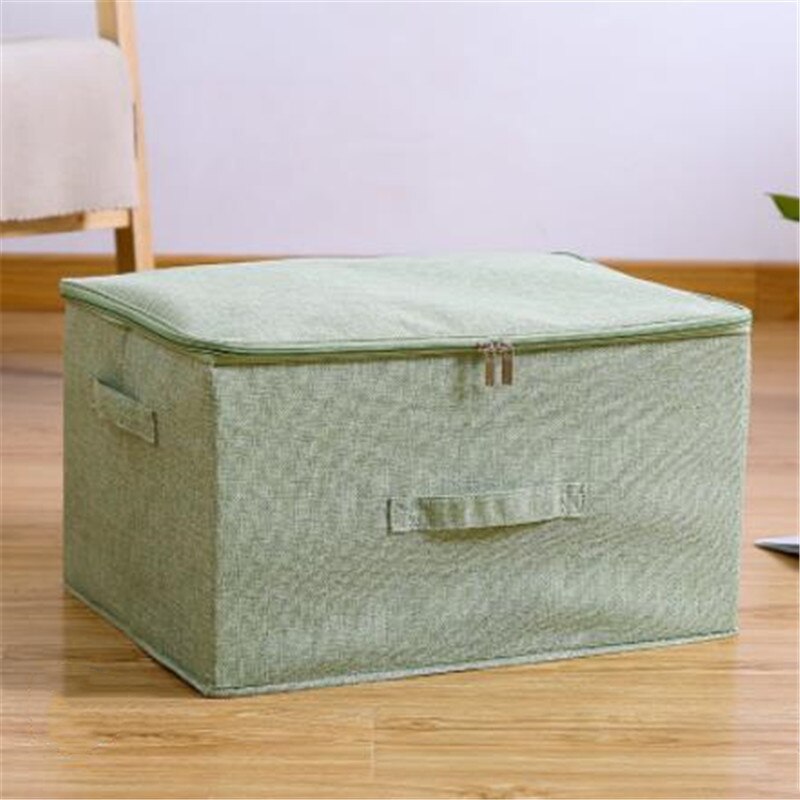 Foldable Cotton Linen Storage Box Storage Boxes with Lids and Zipper Clothes Storage Organizer Laundry Storage Bag