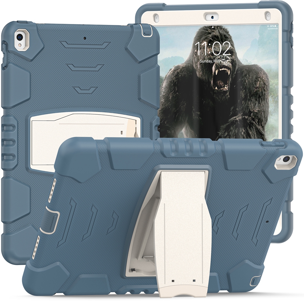 Para Apple iPad Air 3 Pro 10,5 A1701 A1709 A2123 A2152 funda segura para niños a prueba de golpes PC funda híbrida de silicona con soporte para tableta: 3 / Naranja