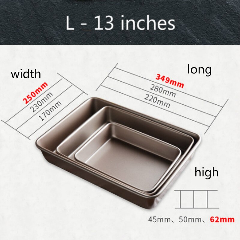 1 thick oven cake baking tray rectangular baking tray cake biscuit pie pizza baking tray non-stick kitchen baking tray: SP L 13 inch