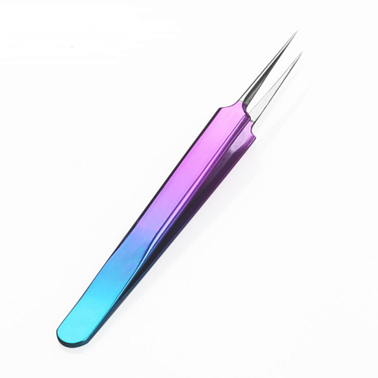 Pinzas de aguja para acné de acero inoxidable, removedor de espinillas y acné, herramienta de cuidado facial, extensión multiusos, pestañas postizas: B