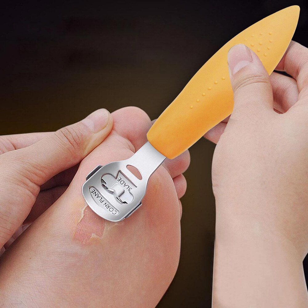 Orange Waschbar ABB Kunststoff und Edelstahl Pedikübetreffend Fuß Datei Mais Kallus Rasierer Harte Haut Entferner Cutter 10 stücke Rasiermesser freies