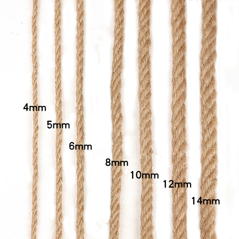 50M hemp rope hemp rope diy handmade rope natural thick hemp rope craft cake decoration label binding rope bag