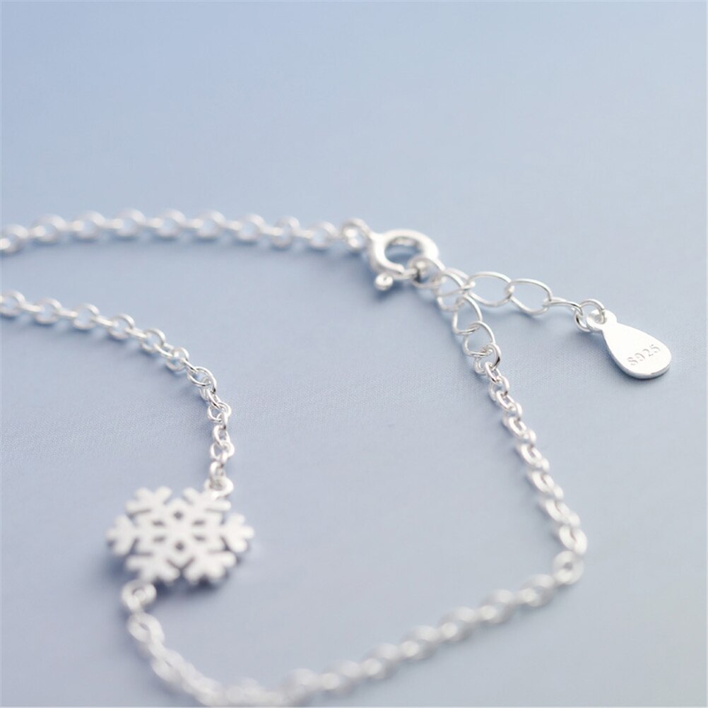 Argent plaqué amour hiver délicat charme femmes fille forme flocon de neige enveloppement chaîne Bracelet demoiselle d'honneur bijoux adolescent