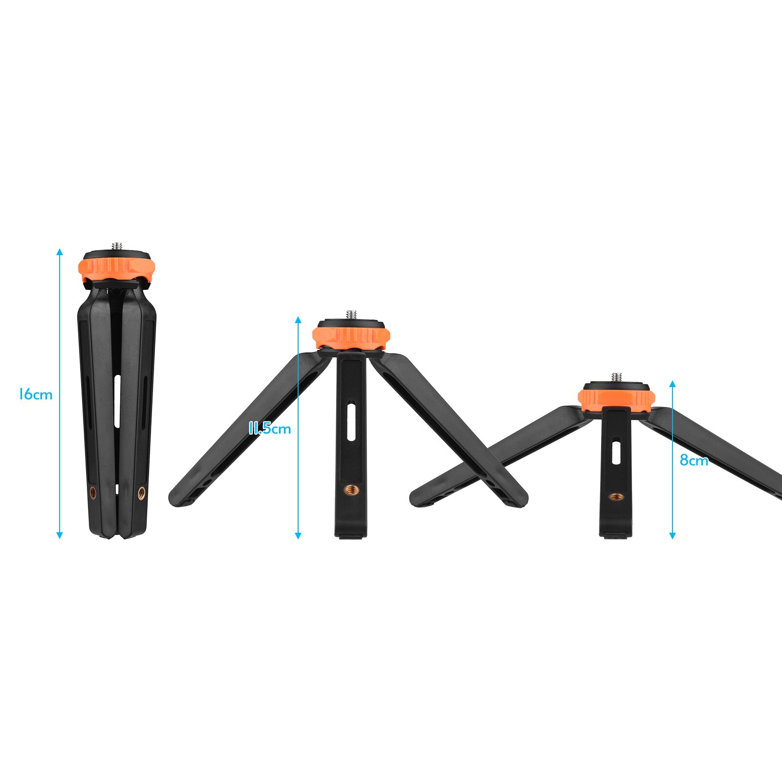 Mini Desktop Tripod with 2 Levels of Adjustable Height Max. Load Bearing 1.2KG 1/4 Inch Screw for Camera Camcorder Smartphone