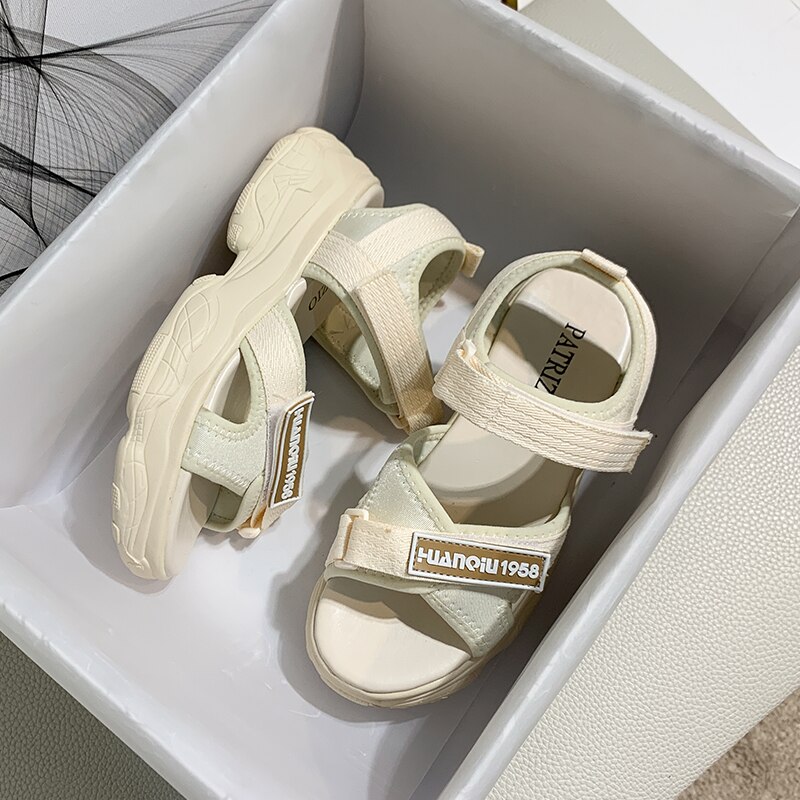 Sandaler sko kvinner sport utendørs sandaler kvinnelige sport jenter krok og loop plattform plattform joggesko: 1739n b / 6