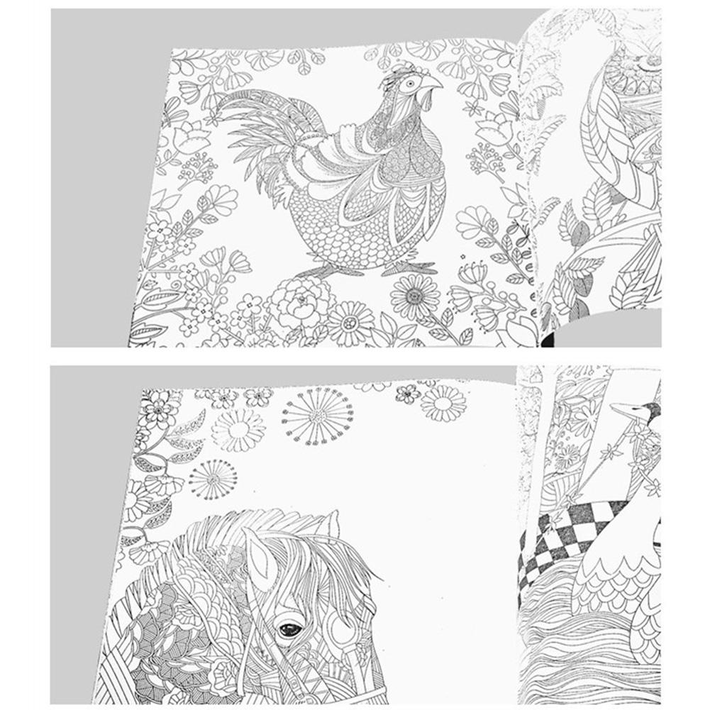 MeterMall 12 Pages Inside Secret Garden Adult Decompression Hand-painted Coloring Book Mysterious Garden Coloring Book