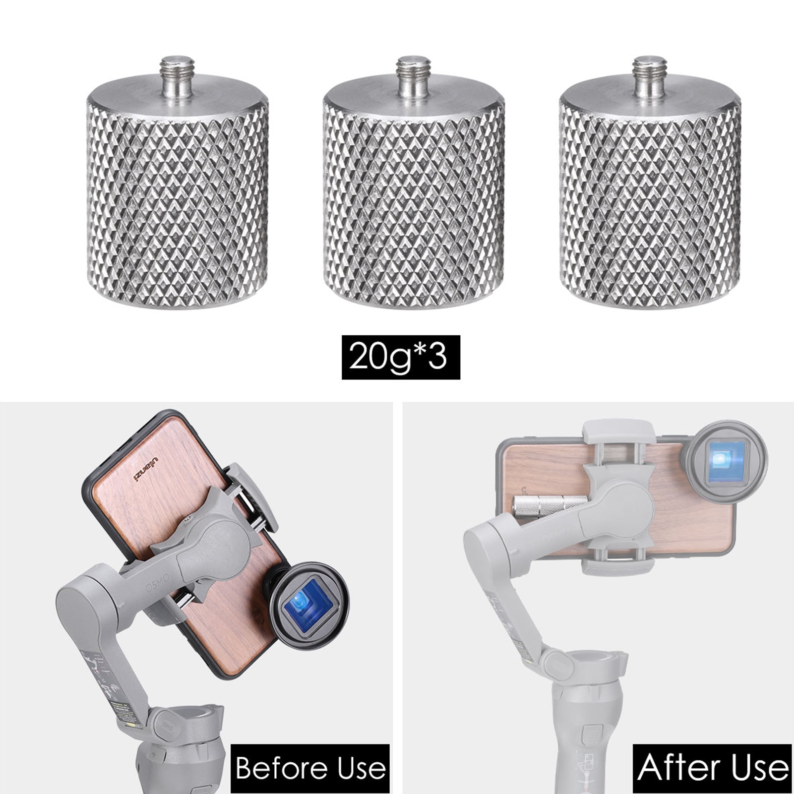 Ulanzi Studio 20G * 3 Aluminium Contragewicht Gimbal Lens Balans Contragewicht Compatibel Met Dji Osmo Mobiele 3/om 4 Gimbal