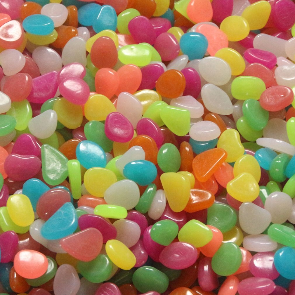 100/200/300Pcs Glow In The Dark Stenen Gloeiende Stenen Fluorescerende Heldere Pebbles Lichtgevende Stenen Voor Aquarium tuin Decoratie