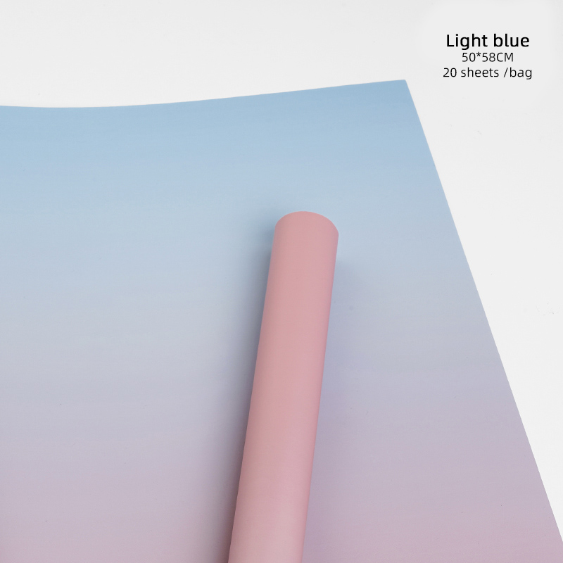 Gradient Rainbow Flowers Wrapping Paper Handmade Bouquet Wrapping Paper Flower Shop Floral Waterproof Packaging Material: light green