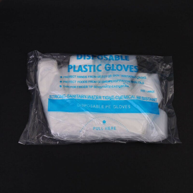 Guantes de plástico desechables Gloves100 uds, guantes transparentes, servicio a domicilio del restaurante, higiene, accesorios de cocina,