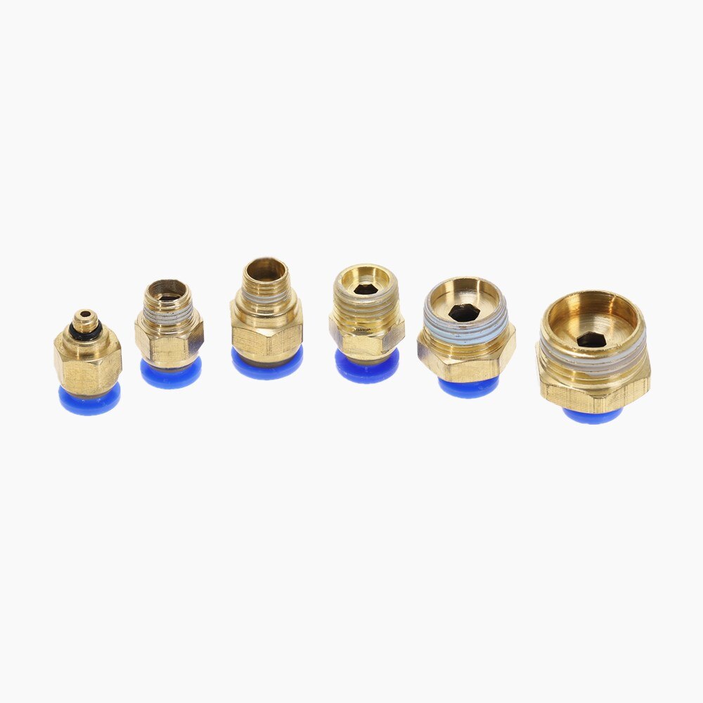 10 stuks  pc6 pneumatische koppelingen  pc6 mm buitendraad  m5 m6 1/8 1/4 3/8 1/2 01 02 03 04 to buis duwluchtbuis rechte aansluiting