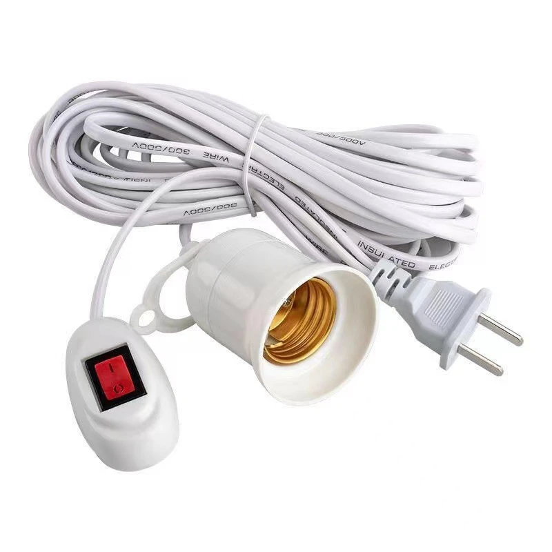3/5/8/10m Lampvoeten Universeel Met Schakelaar Led Lamp Socket Adapter E27 Schroef lamphouder Accessoires Gereedschap Twee Stekkers Schorsing: Blauw
