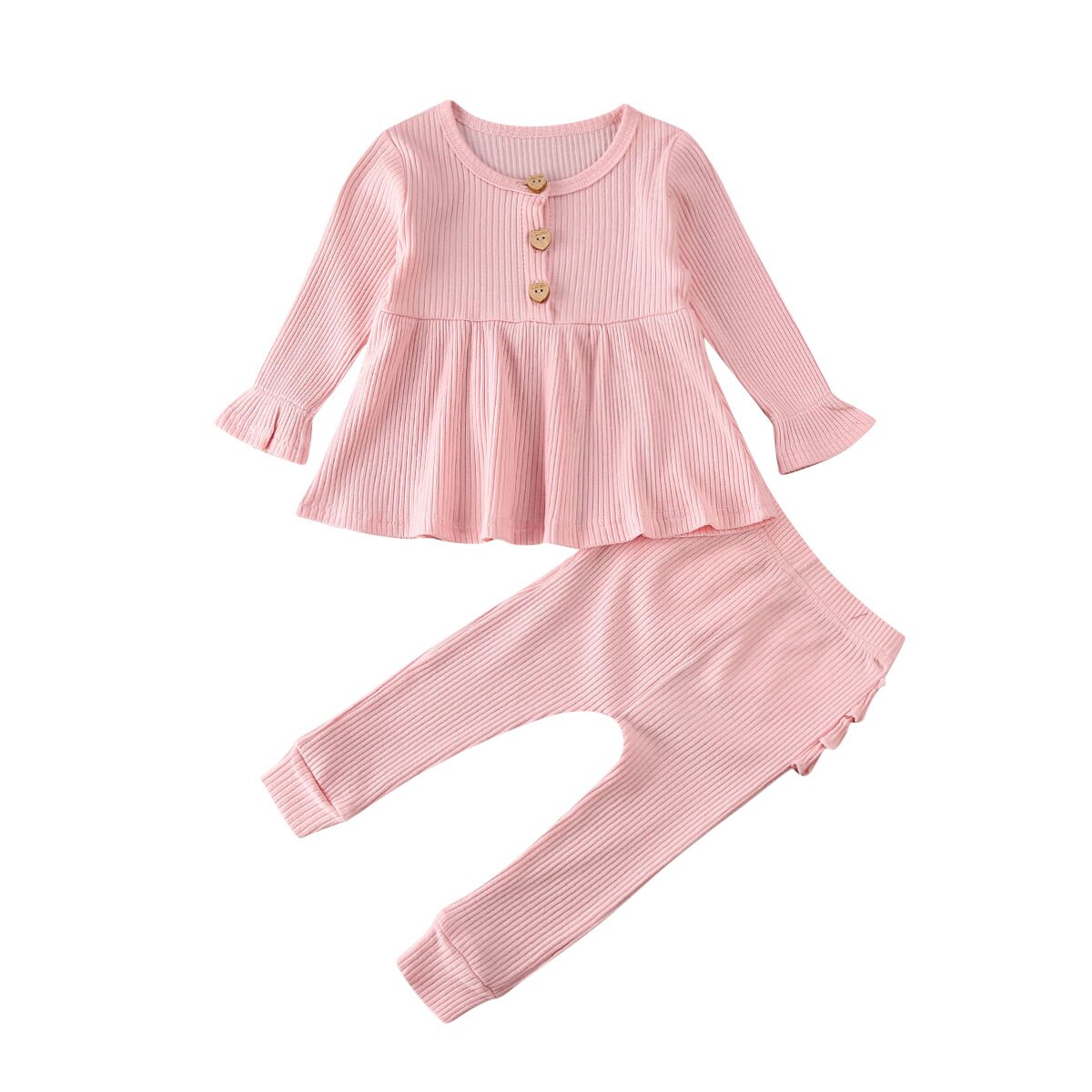 0-24M infantile enfants bébé fille vêtements hauts tricotés robe + volants Leggings pantalon tenue: B / 6M