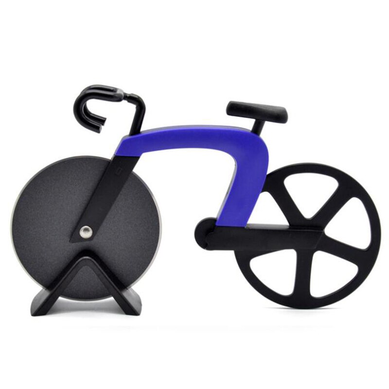 Bicycle Pizza Cutter Wheel Stainless Steel Plastic Bicycle Roller Pizza Cutter Slicer Kitchen Gadget Pizza Cutter Pizza Chopper: Blue (B style)