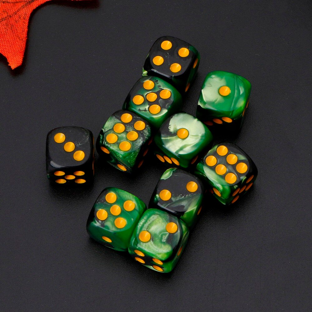 10pcs Six Sided 12mm Transparent Cube Round Corner Portable Table Playing Games