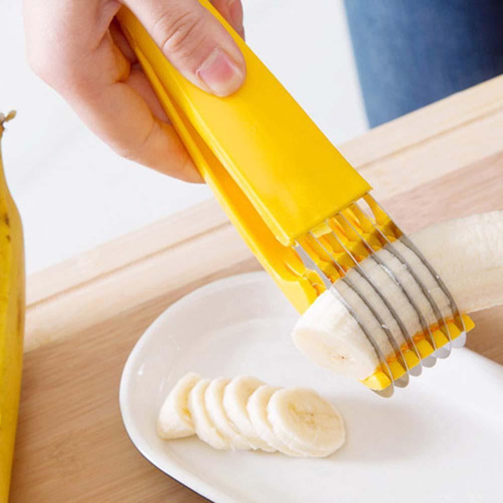 Bananensnijder roestvrijstalen snijder fruitsalade stengel komkommersnijder keuken keukensnijder bananensnijder voedselsnijder