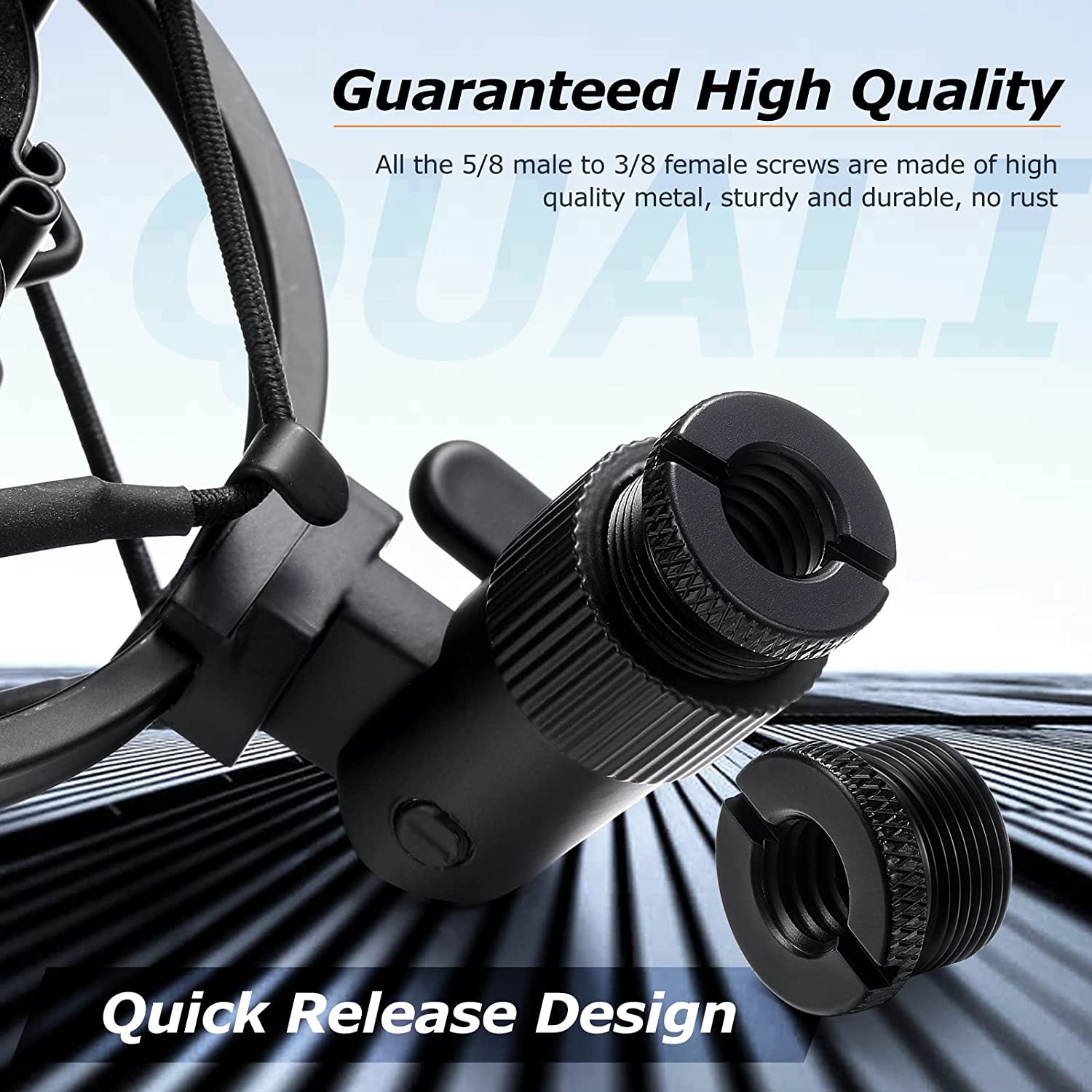 8 Pack Mic Screw Adapter 3/8 Female to 5/8 Male Microphone Stand Adapter Thread Adapter Set Mic Stand Screw Adapter for Micropho