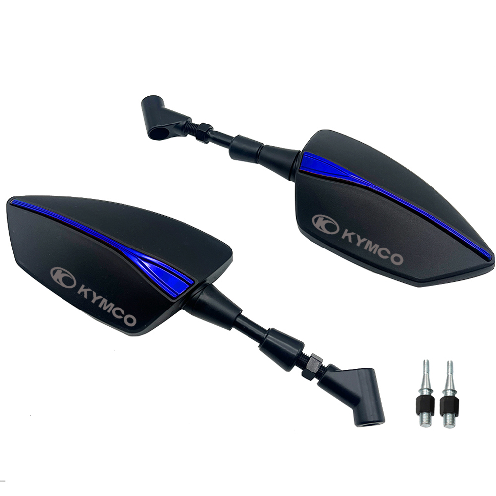 Espejo retrovisor lateral para motocicleta, retrovisores de ajuste izquierdo y derecho para KYMCO Xciting 250, 300, 400, AK550, AK 550, -: Azul