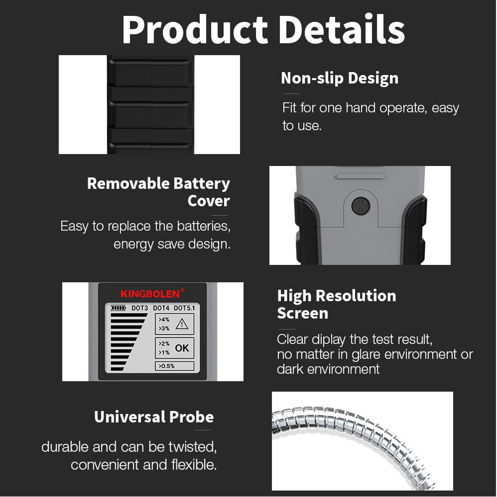 Oil Test Tool Auto Brake Fluid Tester LED Display BF200 Digital Car Brake Oil Tool