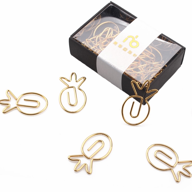 Ananas Paperclip Speciale-Vormige Gouden Pin Goud Papier Clips Gold Decor Voor Kantoor Gold Briefpapier Kantoorbenodigdheden Goud clips