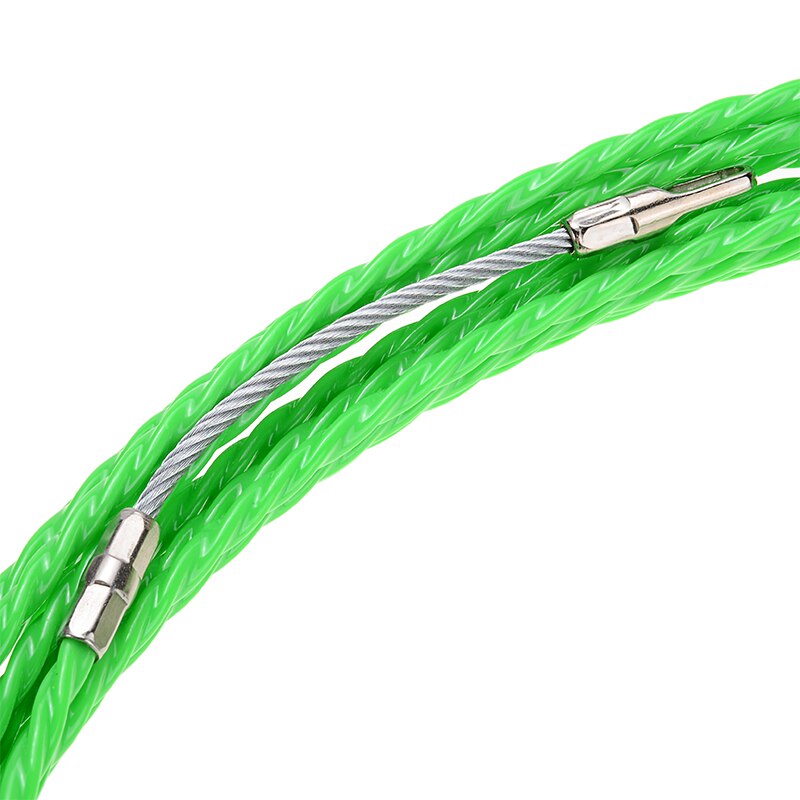 12M 4.5mm Fiberglass Electric Cable Puller Green Fiberglass Tape Reel Conduit Ducting Pulling Puller Guide Device