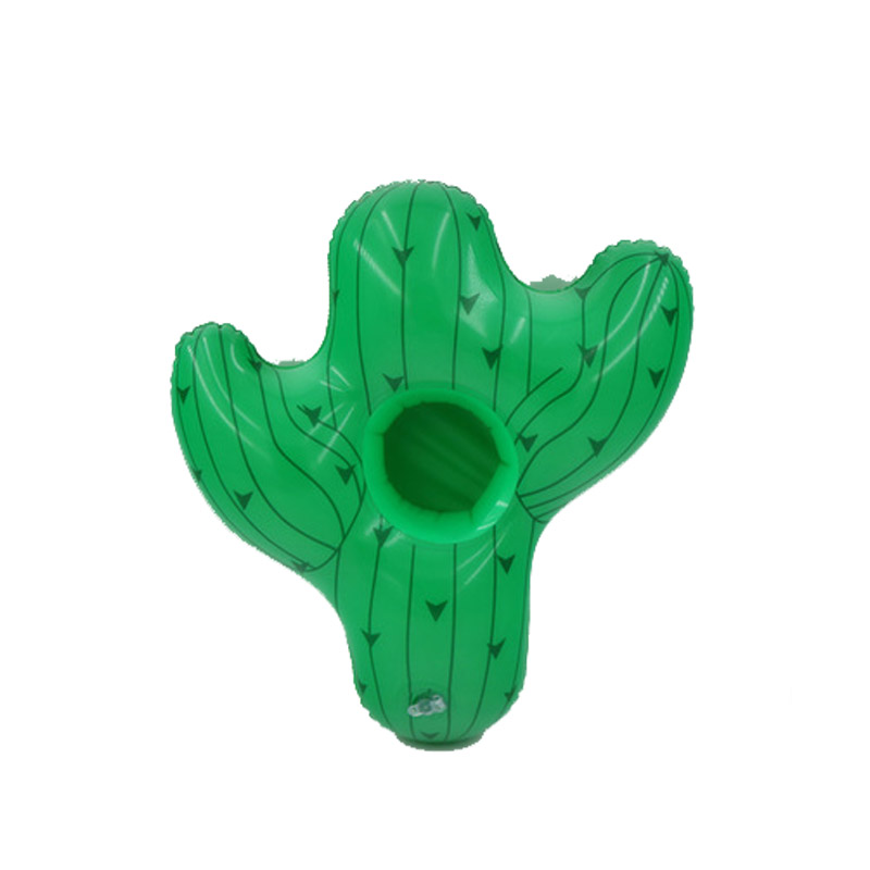 Mini water opblaasbare bekerhouder voor zwembad, Eenhoorn Flamingo Drinken Bekerhouder, zee strand speelgoed voor festival party drijvende: Cactus 26x25cm