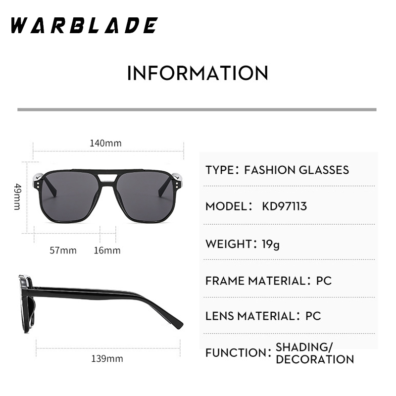 Lunettes de soleil à double pont pour hommes et femmes, protection des yeux de plage, lunettes de soleil à grand cadre, nuances pilotes, punk, rétro, voyage, été, , UV400