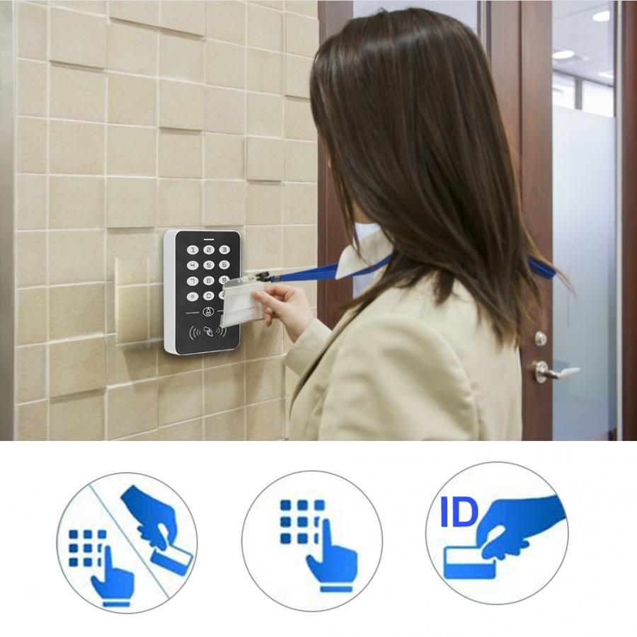 control de acceso A1 RFID Card Reader Waterproof Keyboard Doorbell Door Access Control with 10 Tag RFID Access Control