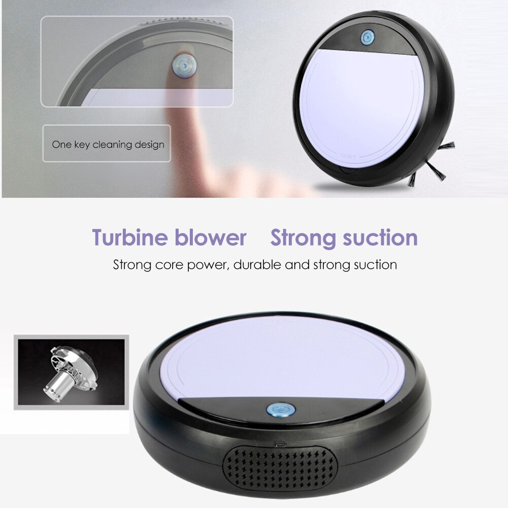 USB Rechargeable Cleaning Robot UV Disinfection Sterilizer Strong Suction Dry/Wet Floor Intelligent Sweeper Machine