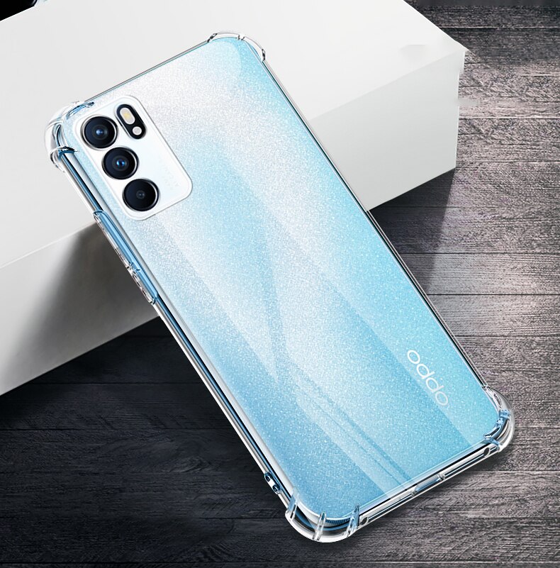 Originele Clear Airbag Funda Voor Oppo Reno 6 Z Pro Plus Lite 5G Achterkant Anti Fall Shockproof Reno6 6Z 6Pro 6Lite Silicon Coque