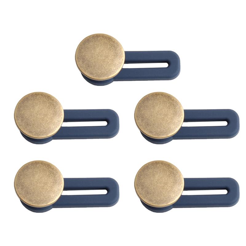 5 stk jeans uttrekkbare knapper metall forlengede spenner bukse linning utvider til menn kvinner (tilfeldig farge): rote