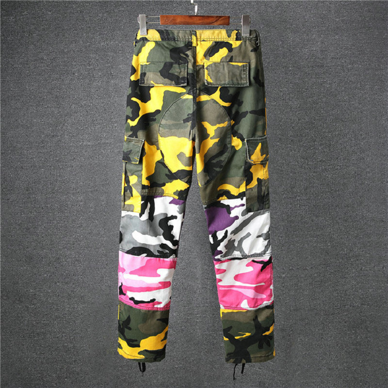 Camo patchwork cargo bukser herre hip hop casual camouflage bukser streetwear jogger joggingbukser nxp 12