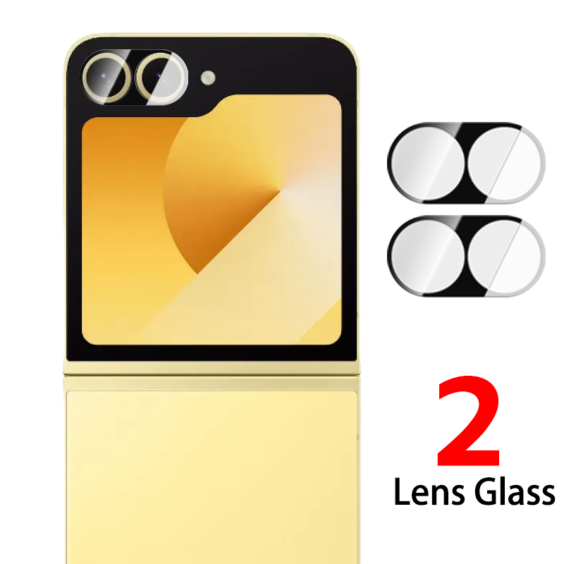 6IN1 Temperd Glass for Samsung Galaxy Z Flip 5/6 5G Outer Screen Protector Camera Lens Protective Film for Samsung Z Flip6 Flip5: Dark Magenta / Bundle2