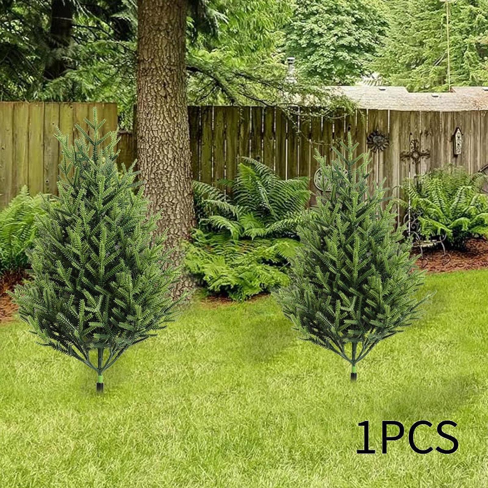 Artificial Tree with Ground Stake Realistic Bushes Plants Artificial Greenery Shrubs for Outdoor Yard Front Porch Xmas Decors