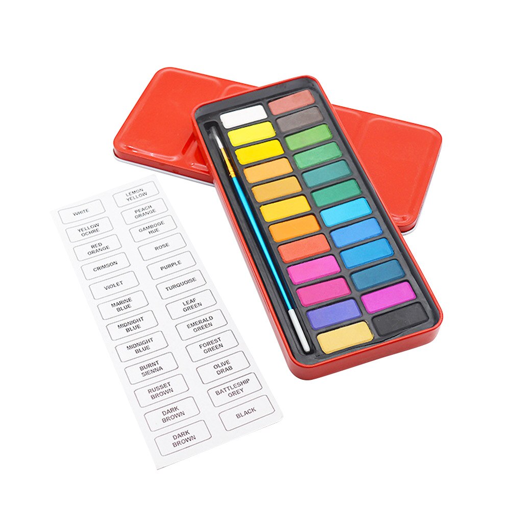 12/18/24 Kleuren Solid Aquarel Verf Set Klassieke Kleuren En Eenvoudige Duurzaam Tekening Pigment Kid Art Schilderen Tool: 24 colors