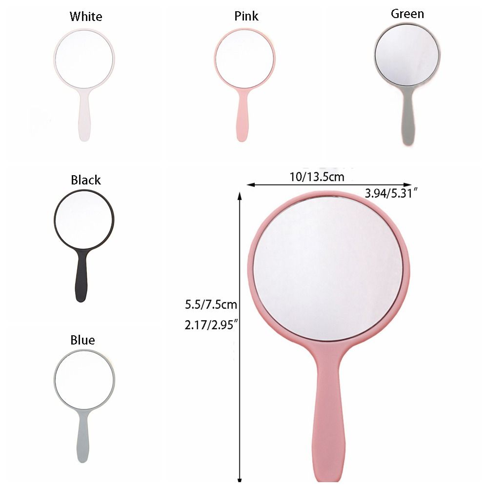 DIY Makeup Mirror Cute With Handle Small Round Handheld Mirror Handheld Anti-fall Portable Mirror Home