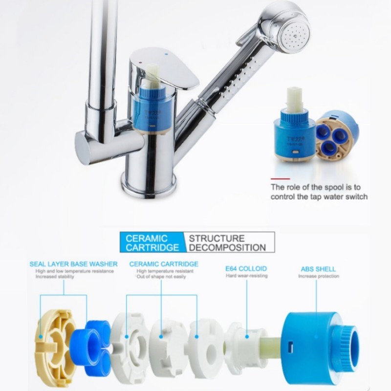 Tap Mixer High Spool Valve 25 MM/35 MM/40 MM Taps Accessories Ceramic Cartridge Faucet Cartridge Mixer Kitchen Bath Basin Shower