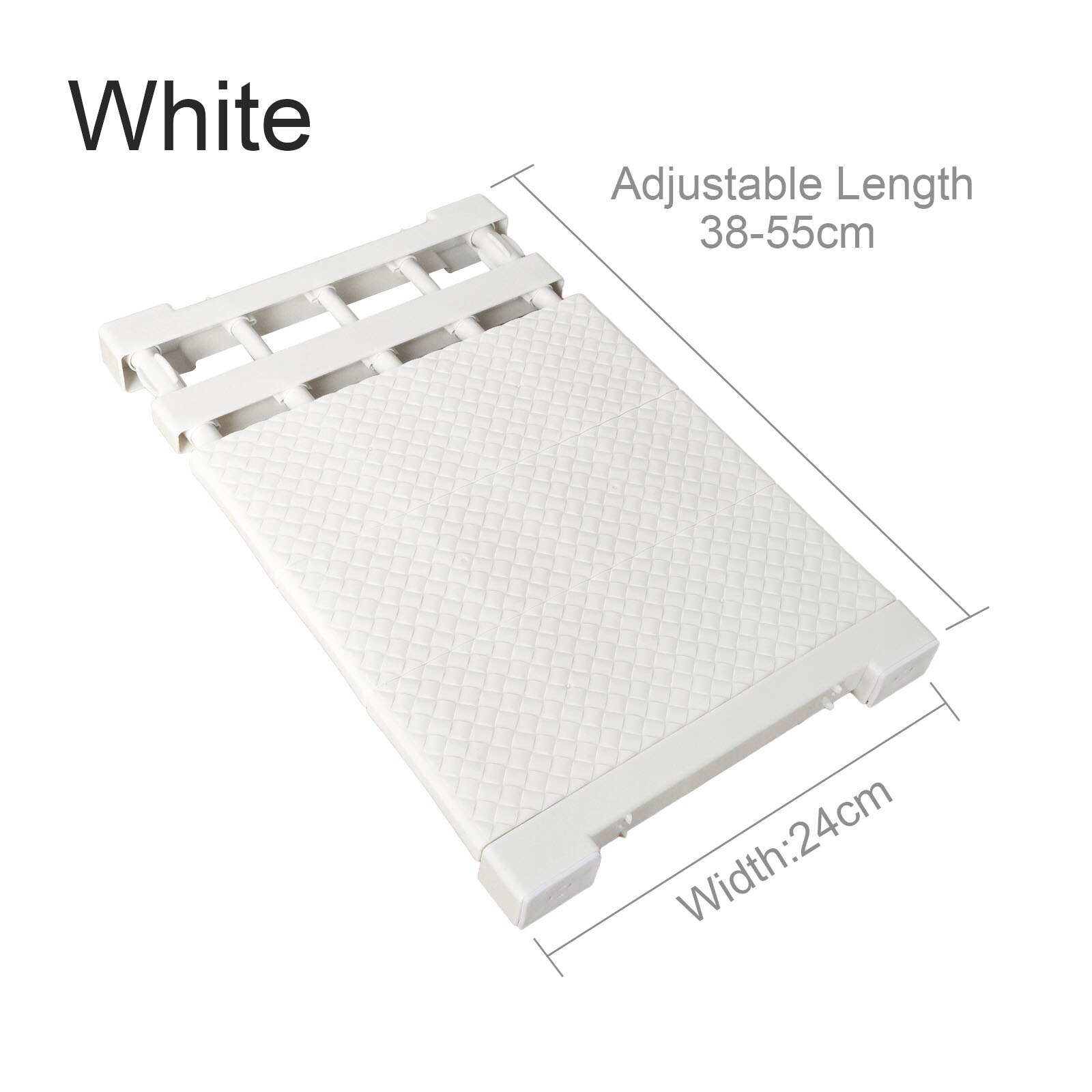 Adjustable Closet Organizer Storage Shelf Space Saving Wardrobe Wall Mounted Rack Kitchen Home Decorative Cabinet Holders: White  L38-55cm W24
