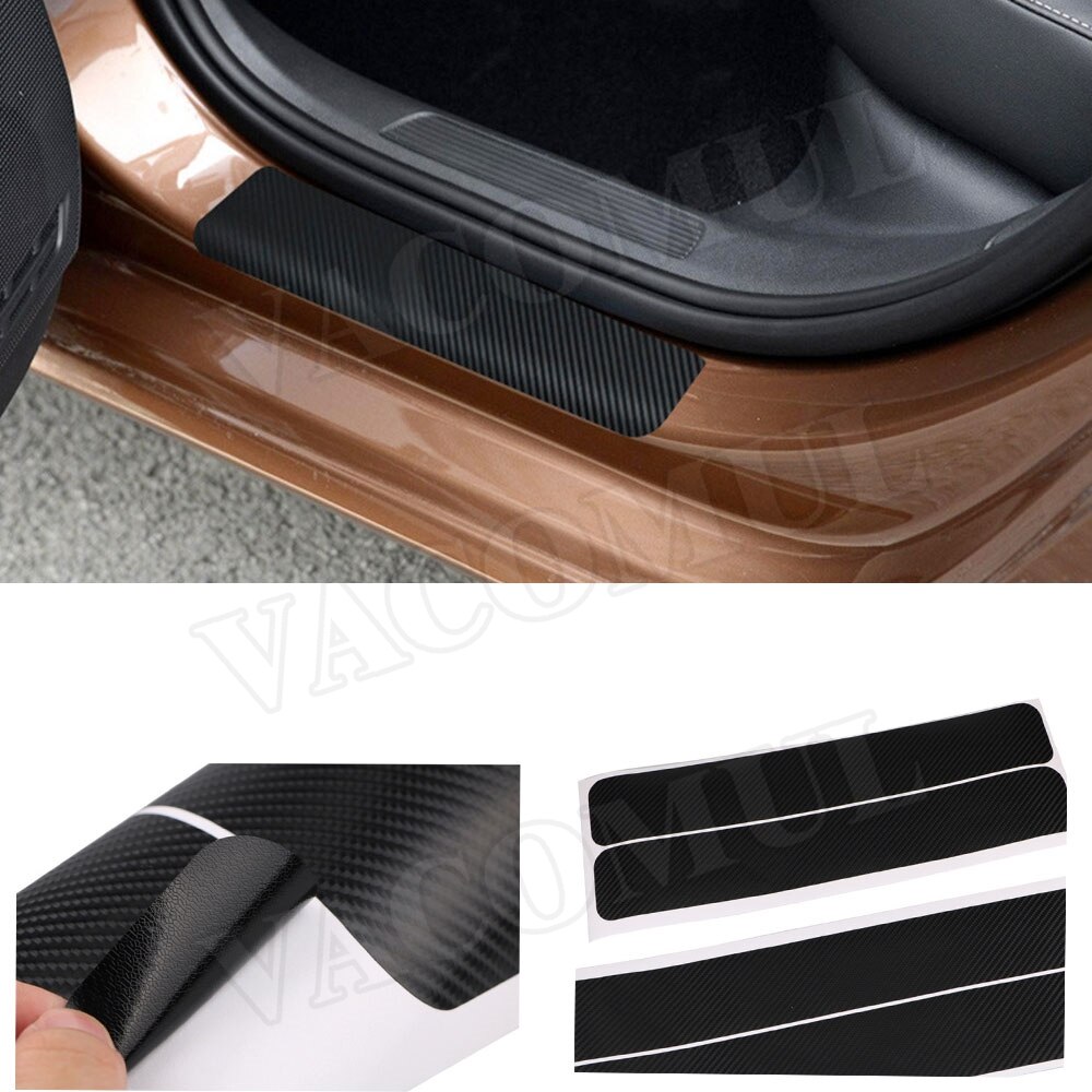 Placa de desgaste para coche, pegatinas de umbral de puerta, Panel de cubierta automática, accesorios protectores de paso, estilo de coche, accesorios, 4 unids/set/Set