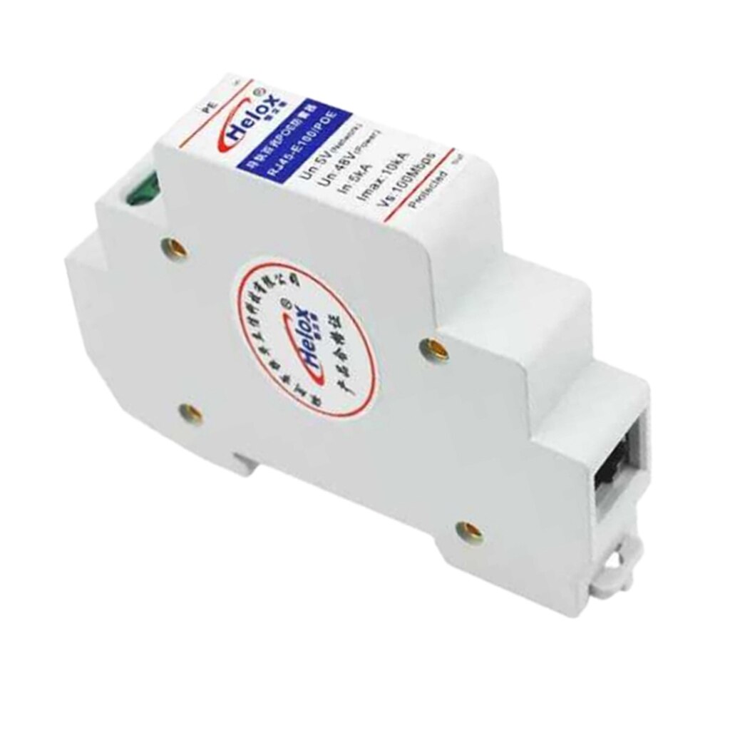 Rail Network RJ45 POE Surge Protector Thunder Lightning Arrester Device Rail Type 100M Network POE Lightning Protection Device