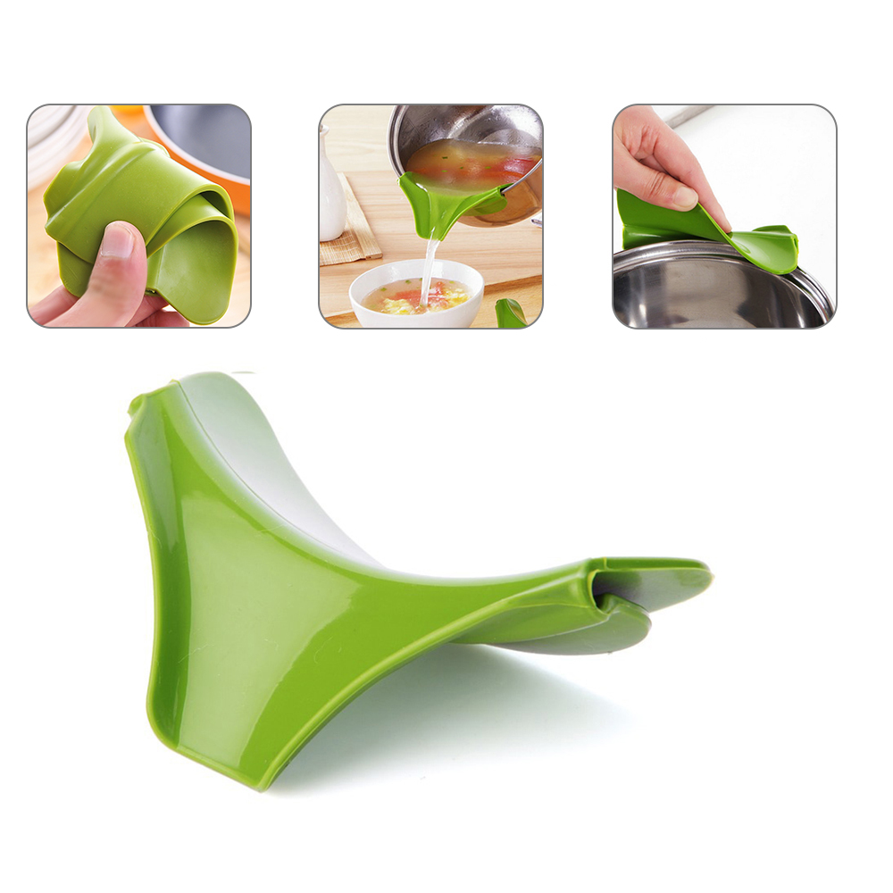 Silicone Anti-déversement sans lacet Pour entonnoir à bec verseur Pour casseroles et bols et Pots accessoires d'outils de cuisine à domicile