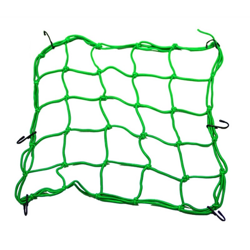 Commonly Used Motorbike Transportation Luggage Net Bag 40x40cm Elastic Cargo Net Bicycle Helmet Holder: Green