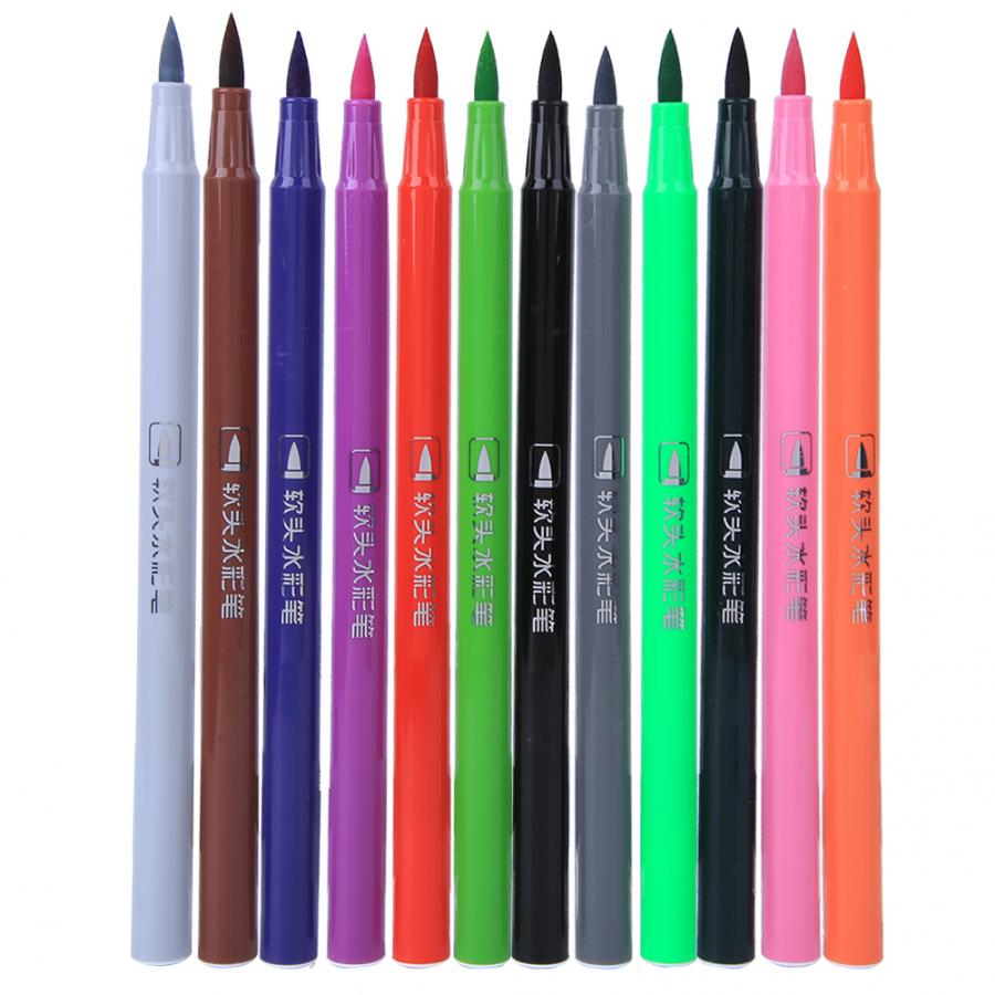 24 pièces aquarelle stylo lavable doux pointe peinture dessin outil Art école fournitures Art fournitures tableau blanc stylo
