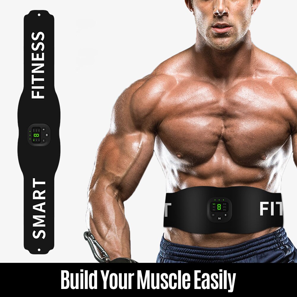 Massager Fitness Trainer Belt Electric Abs Stimulator Unisex Abdominal Muscle Trainer 6 Modes 10 Levels Intensity 15min Timing