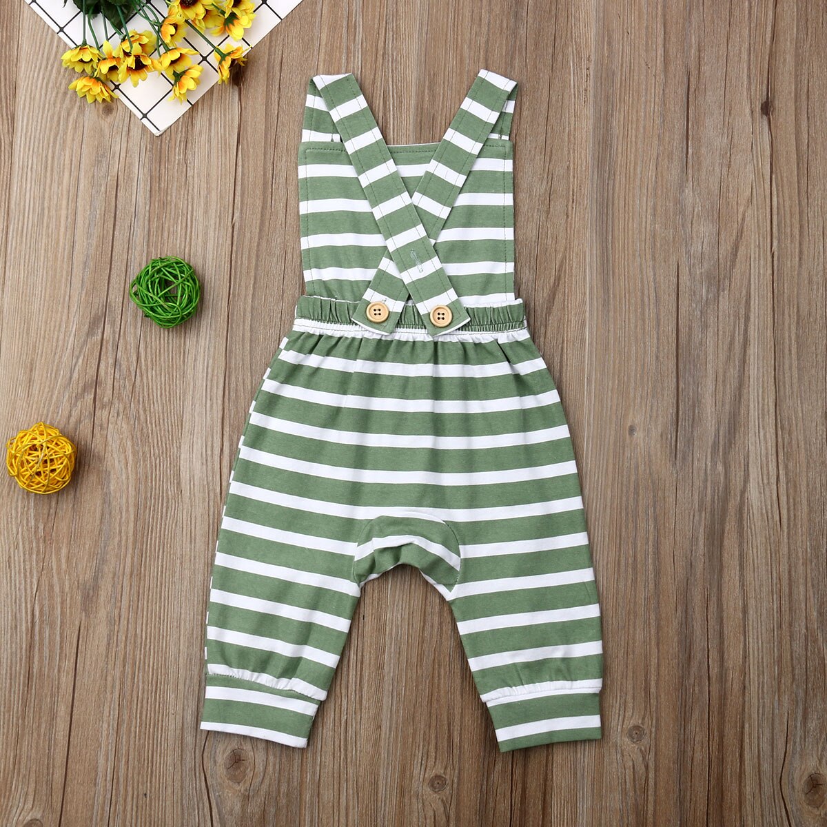 2019 Bebê Roupas de Verão Infantis Bebê Meninos Meninas Listrado Macacão Roupas Romper Algodão Macio Roupas Sem Mangas Verde 0-24 M