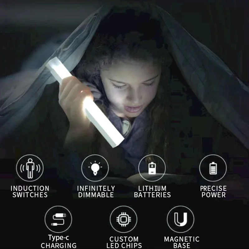 LED Night Lights Wireless Motion Sensor Wall Light USB Rechargeable Kitchen Cabinet Corridor Night Lamp For Bedroom