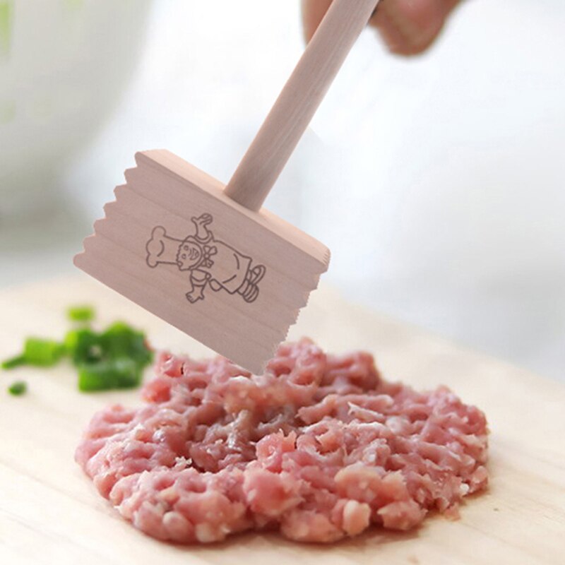 Houten Dubbelzijdig Rundvlees Steak Mallet Vlees Tenderizer Keuken Hamer Pounder