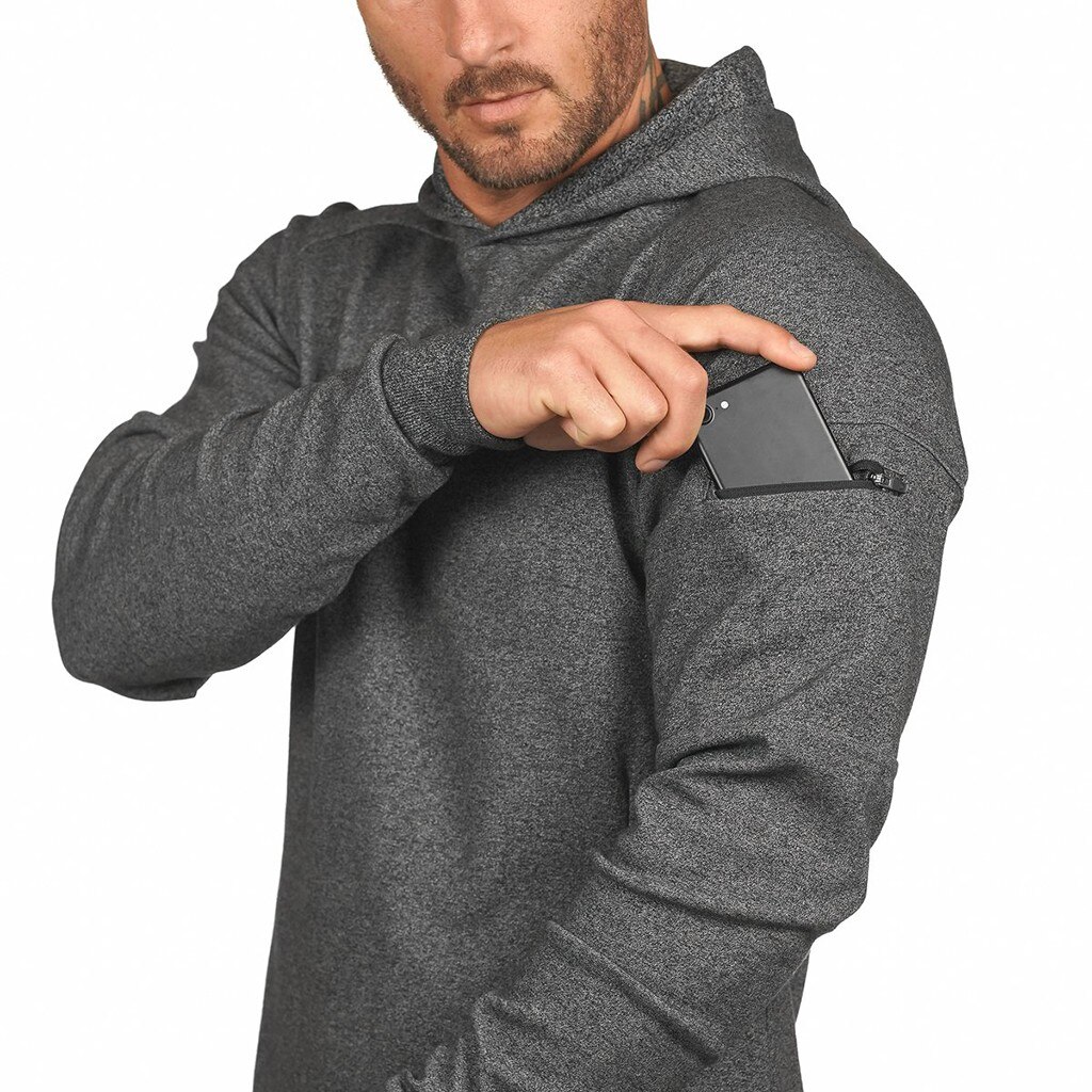 Men's Hoodie Sweatshirt - Breathable - Gym Training Fitness Bodybuilding - Zipper Pullover