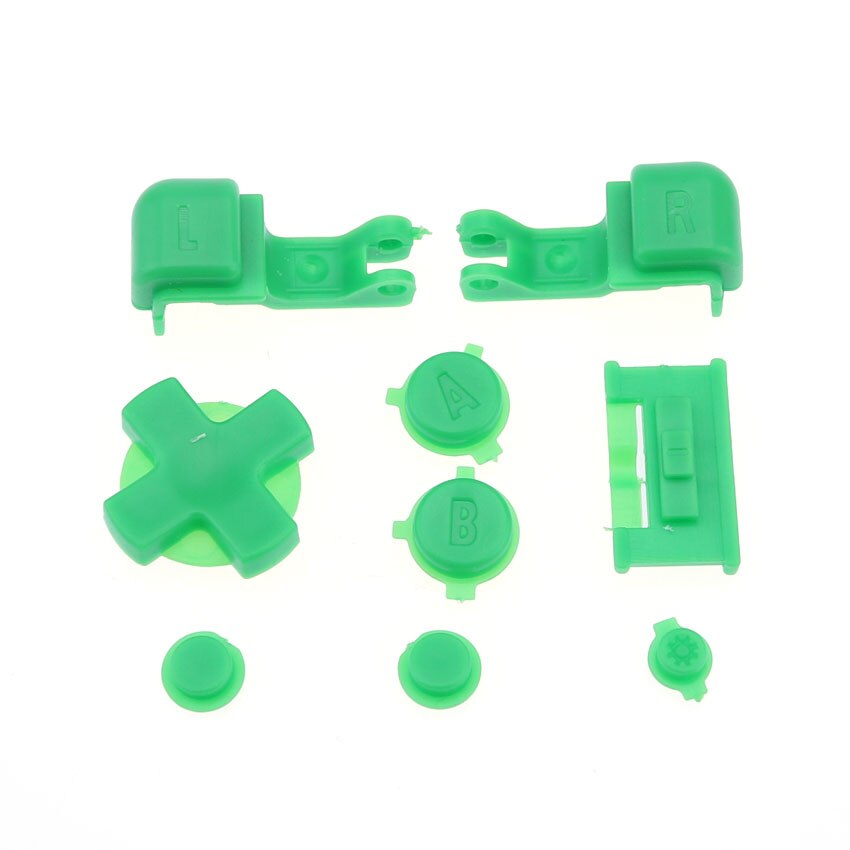 JCD 1 set Multicolore di Plastica Pieno Bottoni Set Per GameBoy Advance SP Power On Off Pulsante per GBA SP R L A B D-Pad Bottoni: B Green